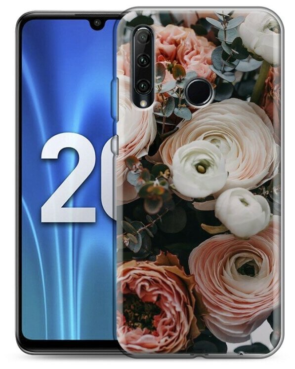 Дизайнерский силиконовый чехол для Хуавей Р30 лайт / Huawei P30 lite Цветы