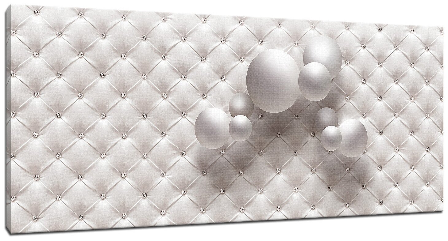 Картина Уютная стена "3D белые шарики" 150х60 см