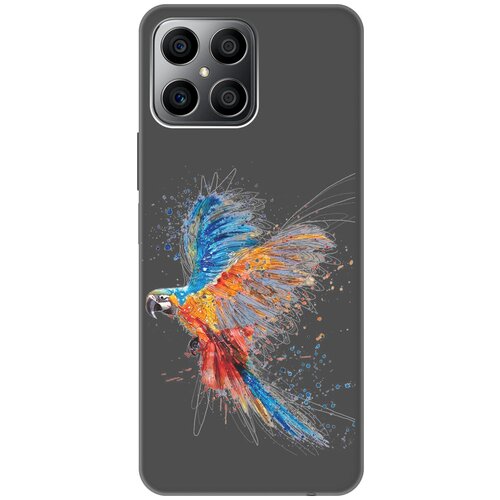 Матовый Soft Touch силиконовый чехол на Honor X8, Хонор Икс 8 с 3D принтом Colorful Parrot черный матовый soft touch силиконовый чехол на honor x8 хонор икс 8 с 3d принтом maple черный