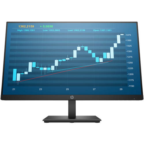 HP P24 G4 23,8 Monitor 1920x1080 FHD, IPS, 16:9, 250 cd/m2, 1000:1, 5ms, 178°/178°, DP, HDMI, VGA, Low Blue Light, Plug-and-Play, Black (5QG35AA)