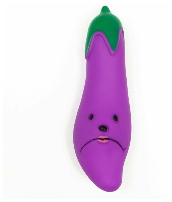 Пижон Игрушка пищащая "Баклажан" для собак, 13,5 см, фиолетовая - фотография № 4
