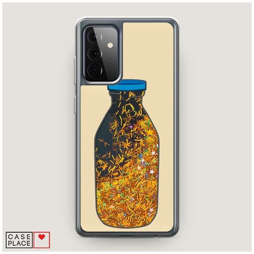 фото Жидкий чехол с блестками "бутылка dreams" на samsung galaxy a72 / самсунг галакси а72 case place