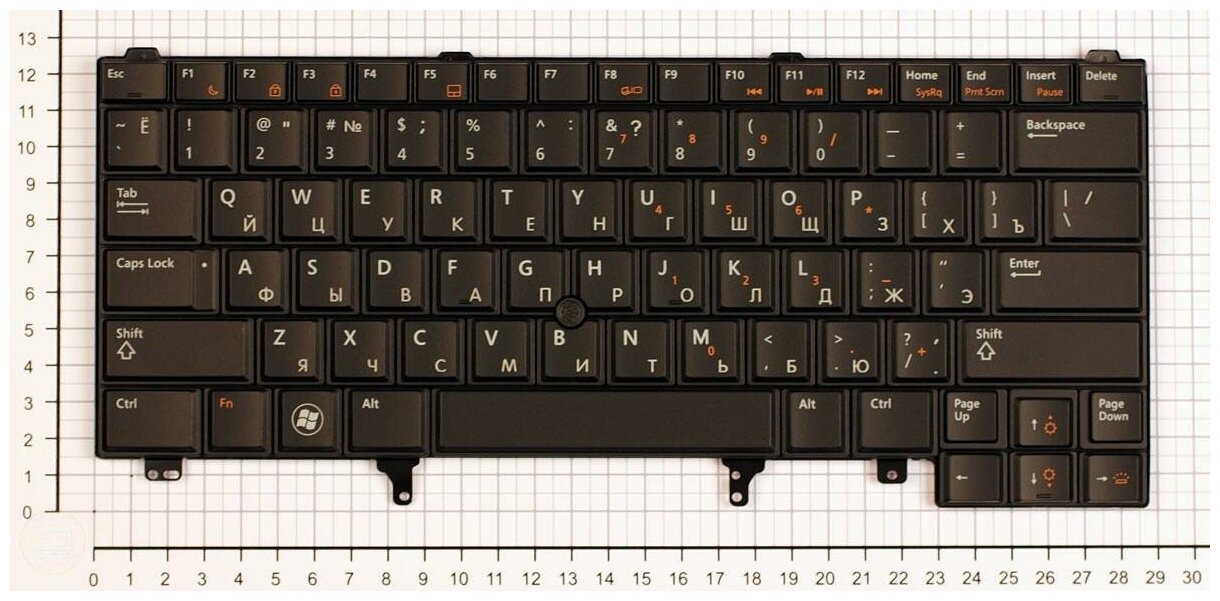 Клавиатура для ноутбука Dell 6037B0057611 черная с указателем и подсветкой