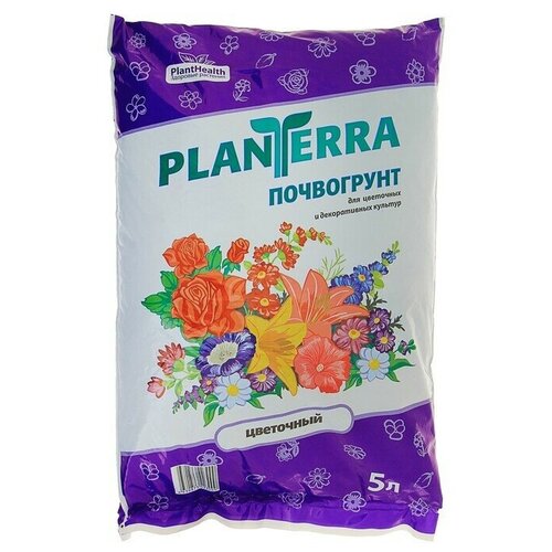 Грунт для декоративных и цветочных культур PlanTerra цветочный, 5 л грунт цветочный питательный 5 л