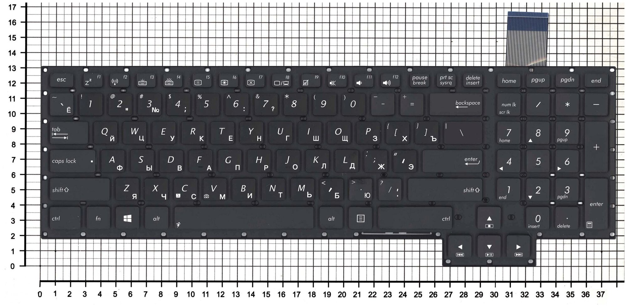 Клавиатура для ноутбука Asus 0KNB0-E600US00 черная без рамки