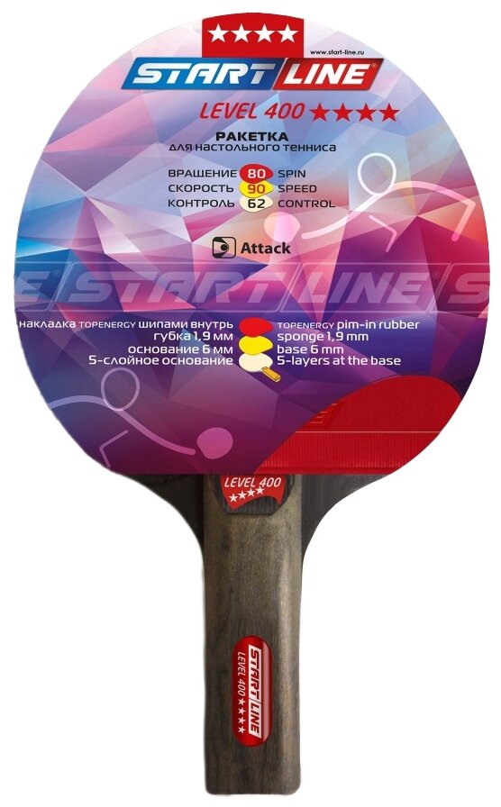 Теннисная ракетка Start line Level 400 New (прямая) 12503
