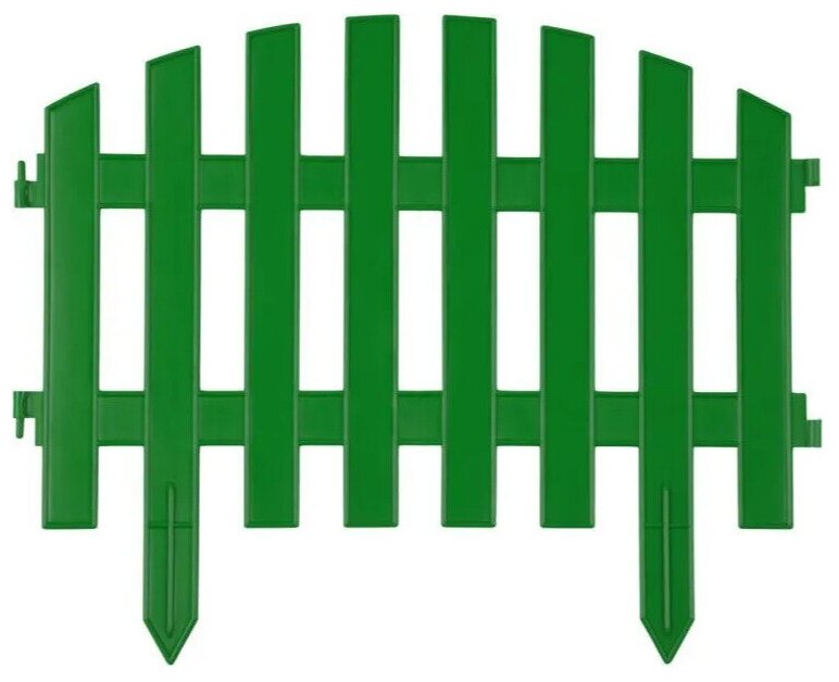 Ограждение садовое Полимерсад "Забор декоративный №2" зелёное