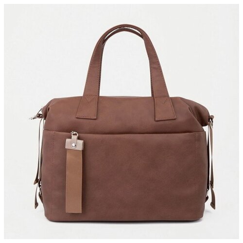 фото Саквояж, отдел на молнии, 2 наружных кармана, длинный ремень, цвет коричневый s.lavia