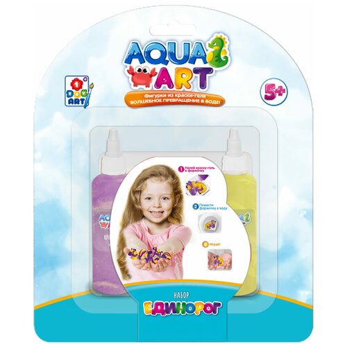 Набор для опытов 1Toy Aqua art, Единорог, 1 формочка, 2 блестящих краски по 50 мл (Т20076)удалить ПО задаче 50 шт упак стоматологические материалы наконечники для смешивания оттисков временный диспенсер из силиконовой резины пистолет для смеши