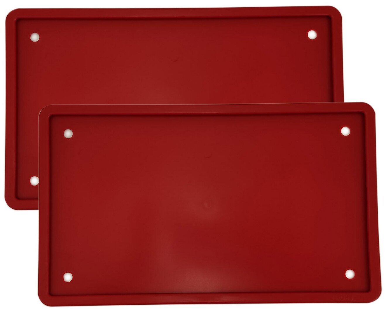 Рамка для номера автомобиля SDS/Рамка номерного знака квадратная Красная силикон размер 290*170 ( 2 шт.)