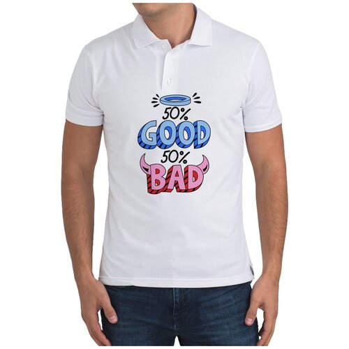 Рубашка- поло CoolPodarok 50% Good, 50% Bad