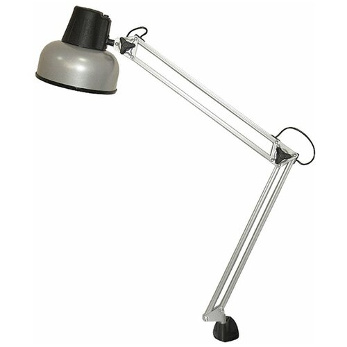 Настольная лампа светильник Бета на струбцине, цоколь Е27, серебро