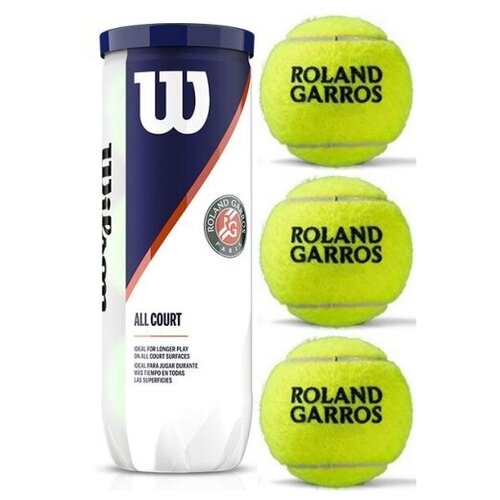 Мячи для большого тенниса Wilson Roland Garros All Court х 3 мяча WRT126400 рюкзак wilson roland garros premium backpack белый синий