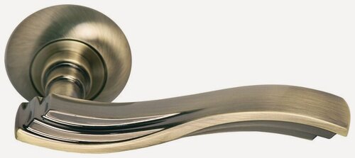Изображение товара Ручка дверная Morelli MH-14 MAB/AB матовая бронза/античная бронза, ручки для межкомнатных дверей на круглой накладке комплект, фурнитура