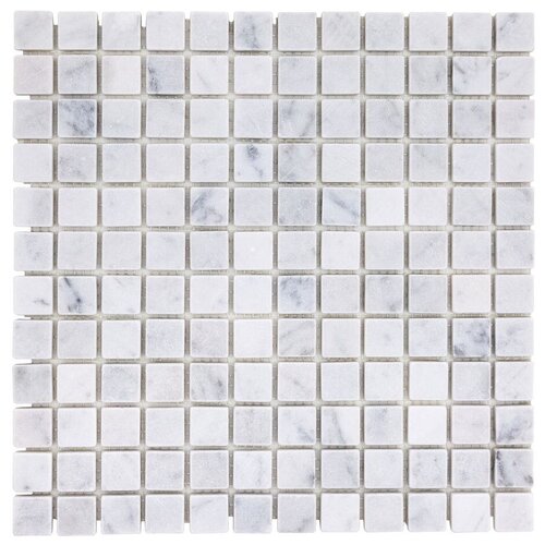 Мозаика из натурального мрамора Carrara DAO-536-23-8. Матовая. Размер 300х300мм. Толщина 8мм. Цвет белый-серый. 1 лист. Площадь 0.09м2