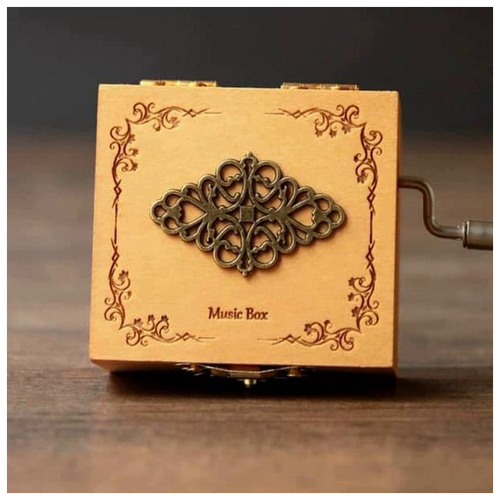 музыкальная деревянная шкатулка-шарманка 