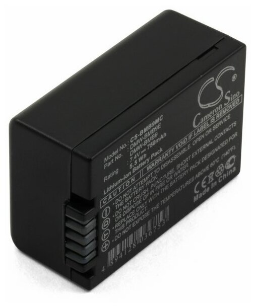 Аккумулятор CameronSino CS-BMB9MC для фотоаппарата Leica BP-DC9, Panasonic DMW-BMB9, DMW-BMB9E (BP-DC9) 750mAh