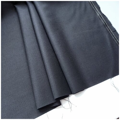 Ткань костюмная шерсть 100%, Италия, 0,5 м * 154 см, черный