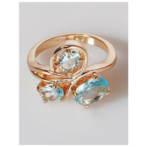 Кольцо помолвочное Lotus Jewelry, фианит, размер 18, голубой