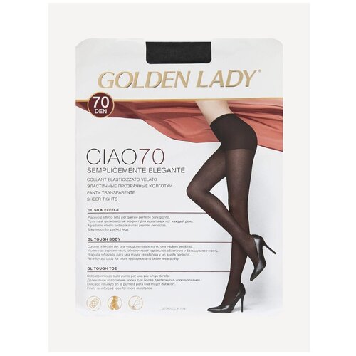 фото Колготки golden lady ciao, 70 den, с шортиками, матовые, размер 2, черный