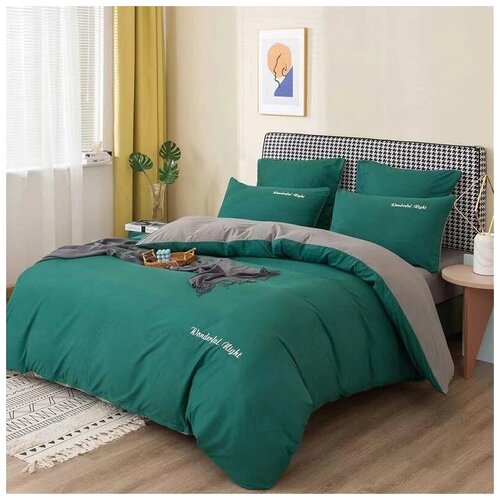 Комплект постельного белья однотонное евро сатин