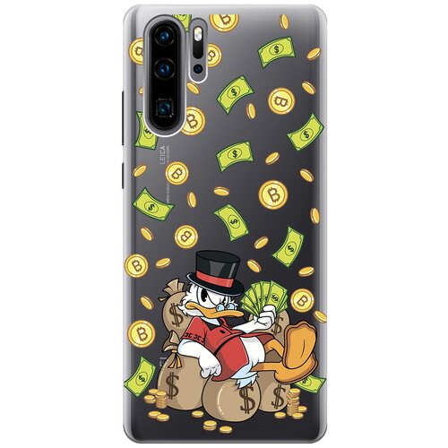 Силиконовый чехол с принтом Rich Scrooge для Huawei P30 Pro / Хуавей П30 Про силиконовый чехол с принтом all flowers for you для huawei p30 pro хуавей п30 про