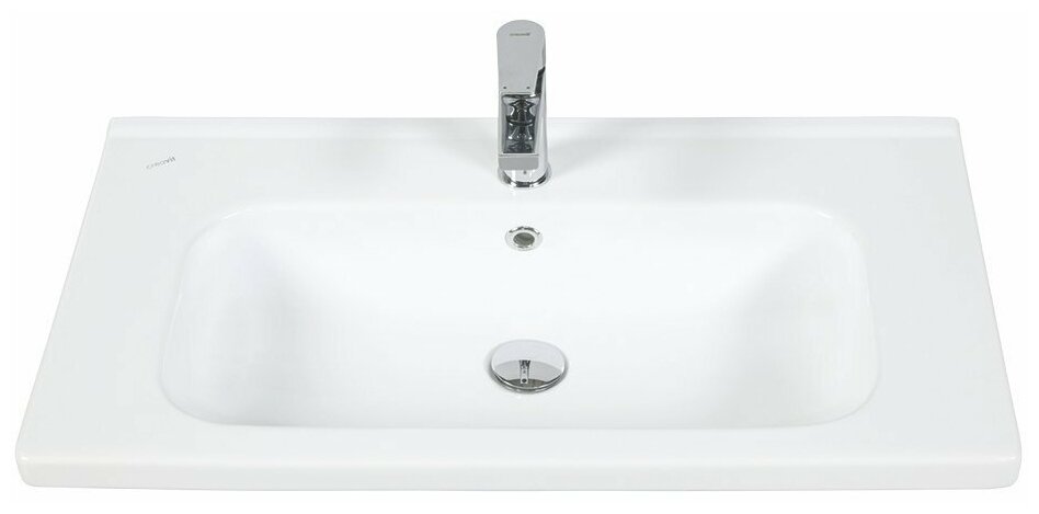 Накладная раковина для ванной комнаты CREAVIT ID070 мебельная (45*70см), цвет глянцевый белый