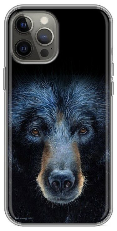 Дизайнерский силиконовый чехол для Айфон 12 Про Макс / Iphone 12 Pro Max Медведь