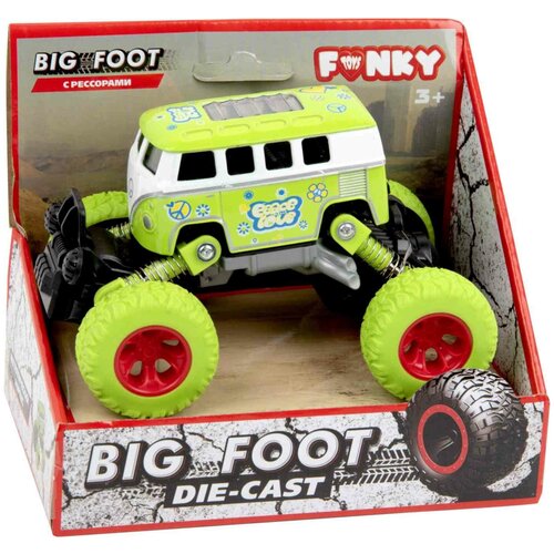 Автобус die-cast, инерционный механизм, рессоры, зеленый, 1:46 Funky toys FT61077