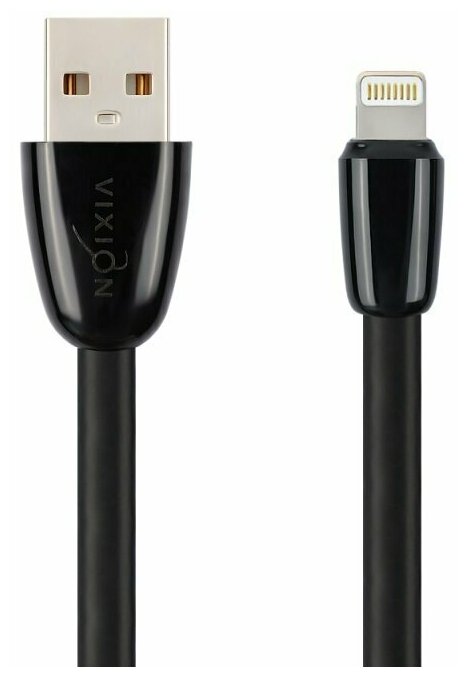 Кабель USB VIXION (K12) для iPhone Lightning 8 pin (1м) силиконовый (черный)