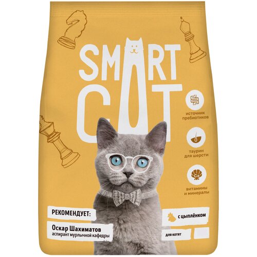 Сухой корм для котят Smart Cat с цыпленком 1.4 кг