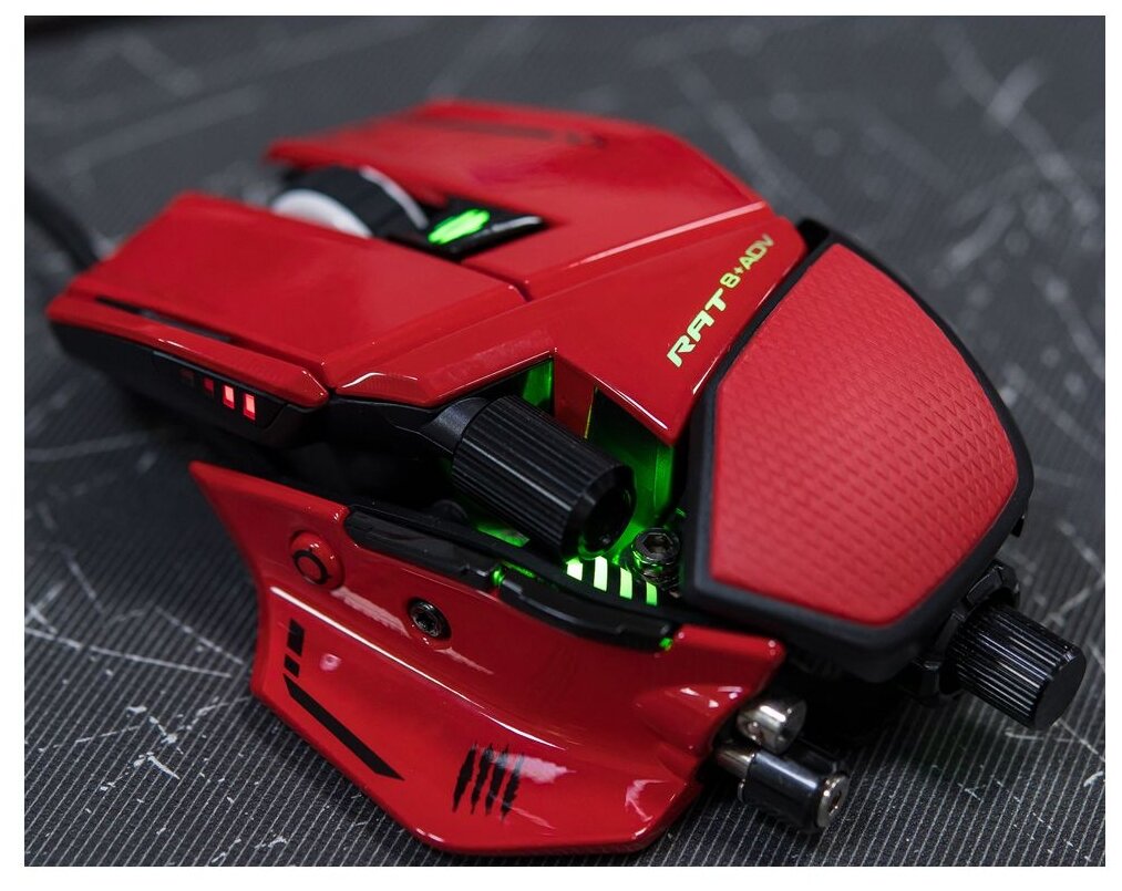 Мышь проводная Mad Catz R.A.T. 8+ ADV, USB, 20000dpi, MR06DCINRD000-0 Красный - фото №4