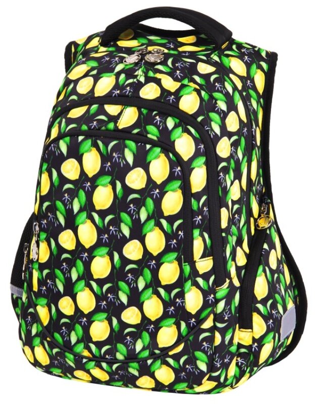 Рюкзак/ранец/портфель школьный, подростковый для девочки/женский, эрго-спинка, Brauberg Special, Lemons, 44х30х13 см