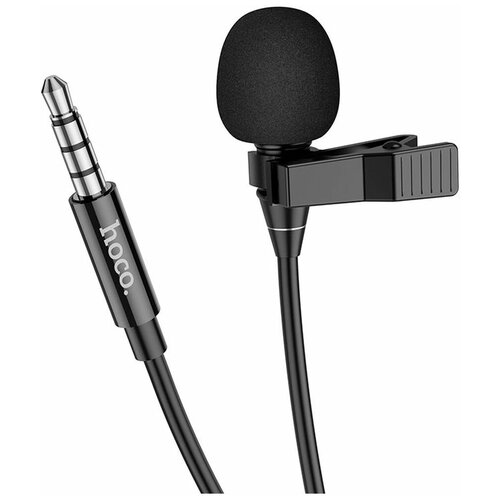 Проводной петличный микрофон Hoco L14 Lavalier, 3.5 mm, черный