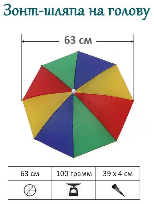 Зонт механика, купол 63 см, 8 спиц, мультиколор