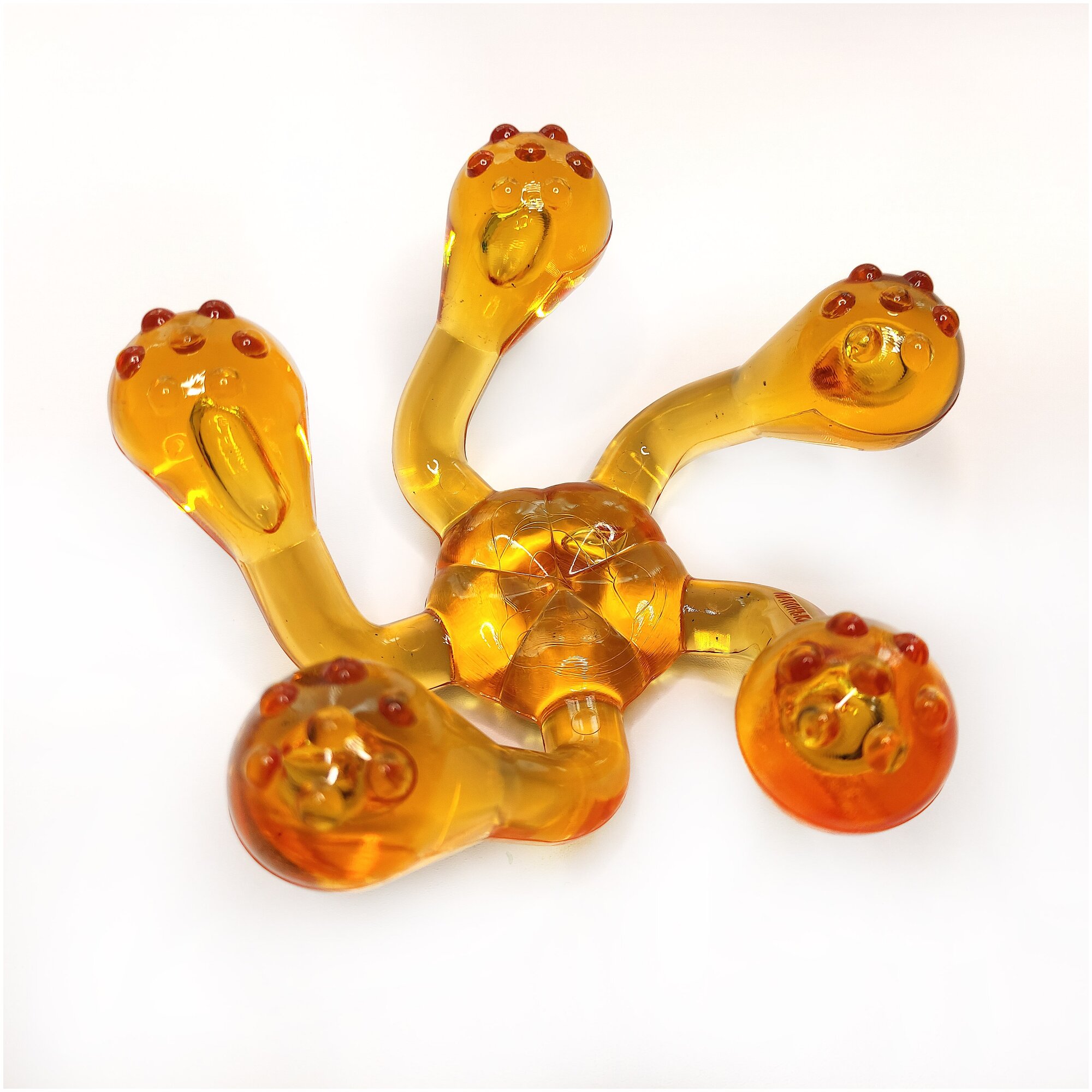 Массажер медицинский Лапонька-2 с шипами, механический для тела, от целлюлита, расслабляющий, оранжевый - фотография № 6
