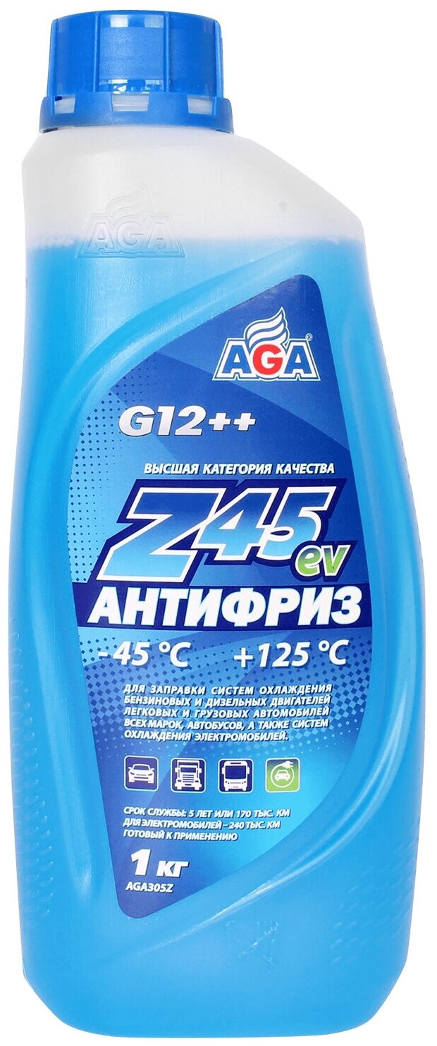 Антифриз Aga-45 305z G12++ 1кг Синий AGA арт. AGA305Z