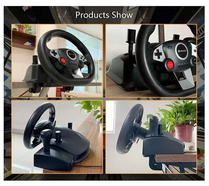 Универсальный игровой гоночный руль с педалямиприставка для консолей для ПК PS3 PS4 Android Xbox One Xbox 360 Nintendo Switch
