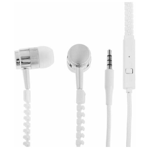 Наушники LuazON VBT 110 Молния вакуумные микрофон белые 40900₽