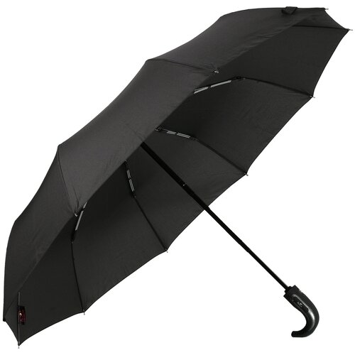 Мужской складной зонт 3 сложения польный автомат, 10 (двойные спицы) Popular черного цвета