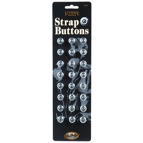 рюмка единорог Крепление рюмка для гитарного ремня Dunlop 7100SI Strap Buttons 24Pack , хром, 24 шт.