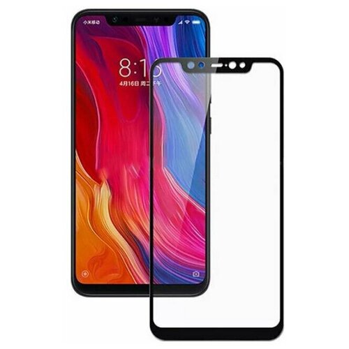 Защитное стекло Perfeo для Xiaomi Mi 8 (черная рамка)