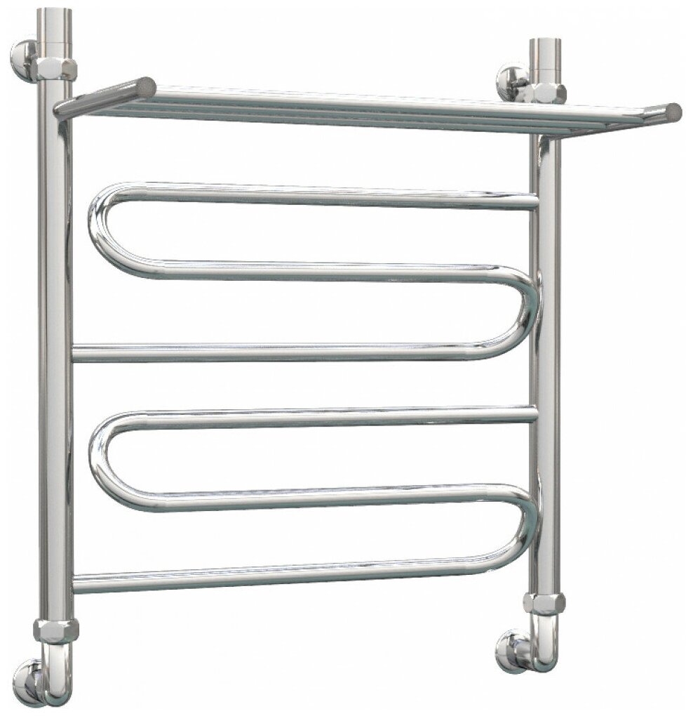 фото Водяной полотенцесушитель Роснерж Зиг-Заг L105100 60x40 с полкой