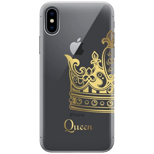 Силиконовый чехол на Apple iPhone Xs / X / Эпл Айфон Икс / Икс Эс с рисунком True Queen чехол книжка на apple iphone xs x эпл айфон икс икс эс с рисунком малина и ежевика черный