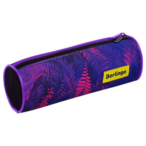 Berlingo Пенал-тубус Flora neon PM09027, фиолетовый/черный