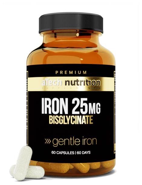 "Iron 25mg" / Железо 25 мг Биологически активная добавка к пище Бисглицинат железа aTech Nutrition Premium 60 капсул