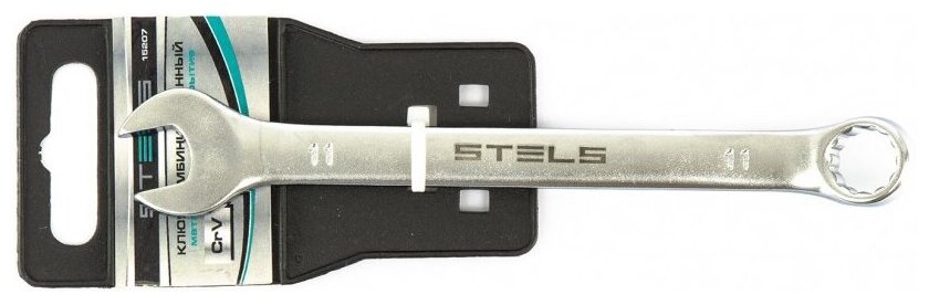 Ключ комбинированный 11 мм матовый хром Stels
