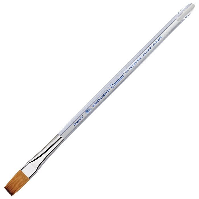 Комплект 3 шт, Кисть художественная синтетика Winsor&Newton "Cotman 777", плоская, 13мм, короткая ручка