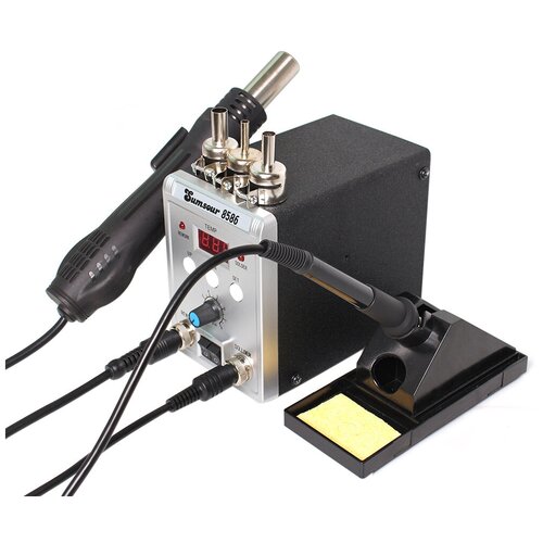 Паяльная станция Sumsour 8586 Silver с паяльником термо феном и цифровой индикацией 495000₽