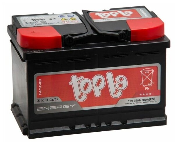 Аккумулятор TOPLA Energy 6СТ 75 1(L+)